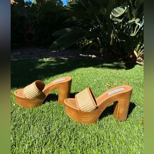 Steve Madde woven top platform wood heels